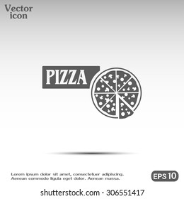 Vector illustration of icon for advertising pizza