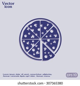 Vector illustration of icon for advertising pizza 
