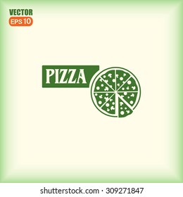 Vector illustration of icon for advertising pizza