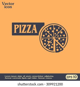 Vector illustration of icon for advertising pizza