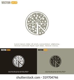 Vector illustration of icon for advertising pizza 