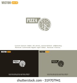 Vector illustration of icon for advertising pizza