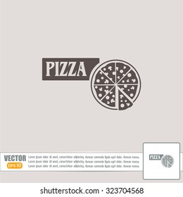 Vector illustration of icon for advertising pizza