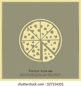 Vector illustration of icon for advertising pizza 