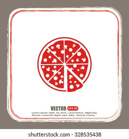Vector illustration of icon for advertising pizza 
