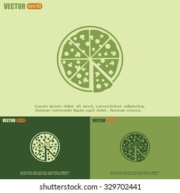 Vector illustration of icon for advertising pizza 