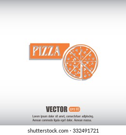 Vector illustration of icon for advertising pizza