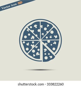 Vector illustration of icon for advertising pizza 