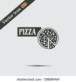 Vector illustration of icon for advertising pizza