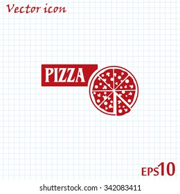 Vector illustration of icon for advertising pizza