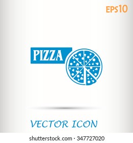 Vector illustration of icon for advertising pizza