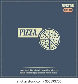 Vector illustration of icon for advertising pizza