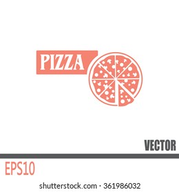 Vector illustration of icon for advertising pizza