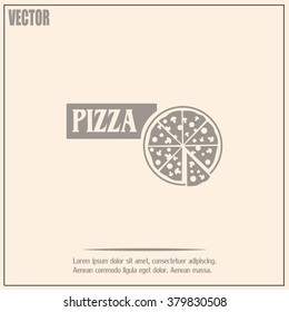 Vector illustration of icon for advertising pizza