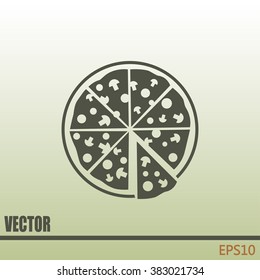 Vector illustration of icon for advertising pizza 