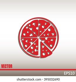 Vector illustration of icon for advertising pizza 