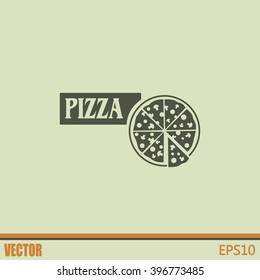 Vector illustration of icon for advertising pizza