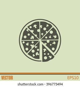 Vector illustration of icon for advertising pizza 