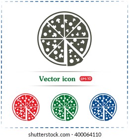 Vector illustration of icon for advertising pizza 