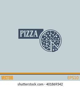 Vector illustration of icon for advertising pizza