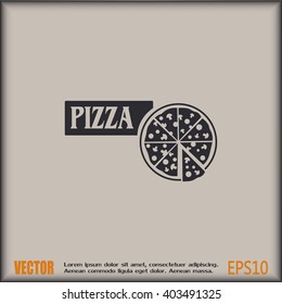 Vector illustration of icon for advertising pizza