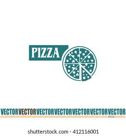 Vector illustration of icon for advertising pizza