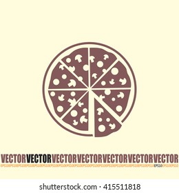 Vector illustration of icon for advertising pizza 