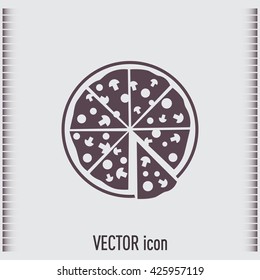 Vector illustration of icon for advertising pizza 