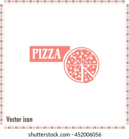 Vector illustration of icon for advertising pizza