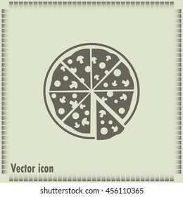 Vector illustration of icon for advertising pizza 