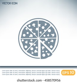 Vector illustration of icon for advertising pizza 