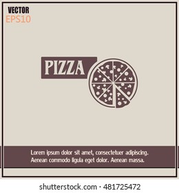 Vector illustration of icon for advertising pizza