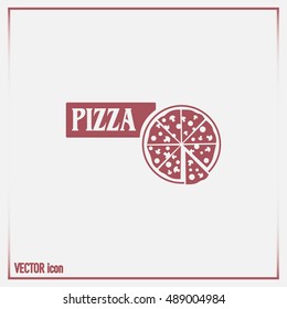 Vector illustration of icon for advertising pizza