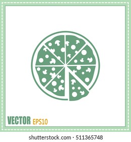 Vector illustration of icon for advertising pizza 