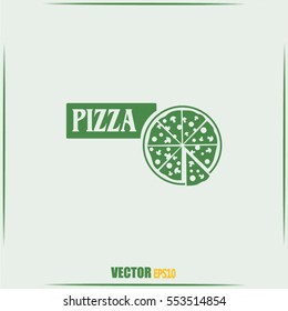 Vector illustration of icon for advertising pizza