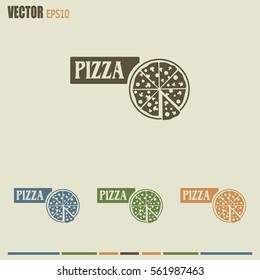 Vector illustration of icon for advertising pizza 
