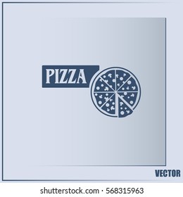 Vector illustration of icon for advertising pizza