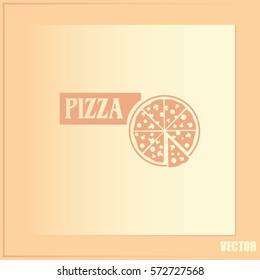 Vector illustration of icon for advertising pizza