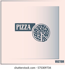 Vector illustration of icon for advertising pizza