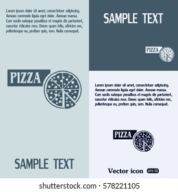 Vector illustration of icon for advertising pizza
