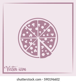 Vector illustration of icon for advertising pizza 