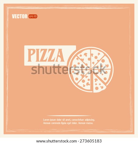 Vector illustration of icon for advertising pizza