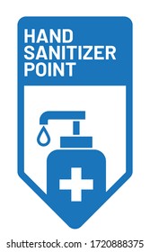 Vector illustration icon after quarantine sign for coronavirus outbreak concept. "HAND SANITIZER POINT" letter for service and business of restaurant,shop and cafe restriction after lock down.