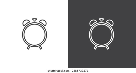 Vector illustration icon of Alarm clock concept, simple line outline style alarm clock, Time and clock, timer line icon. Vector linear icon.