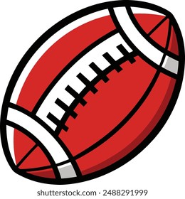 Vector illustration of an icon of an American football or rugby ball