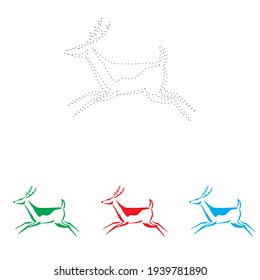 Vector Illustration Icon of Animal to be 3 different colors and trace line educational game for kids of age 3 7 years. connect the dots symbol on white background.