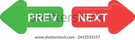 vector illustration icon arrows with words prev and next buttons digital