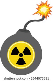 Icono de Ilustración vectorial concepto de bomba nuclear atómica
