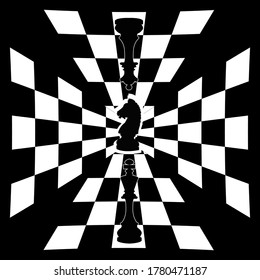 Vector illustration icon banner for international Chess Day