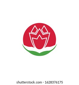 Vector illustration icon of beautiful tulips with white background